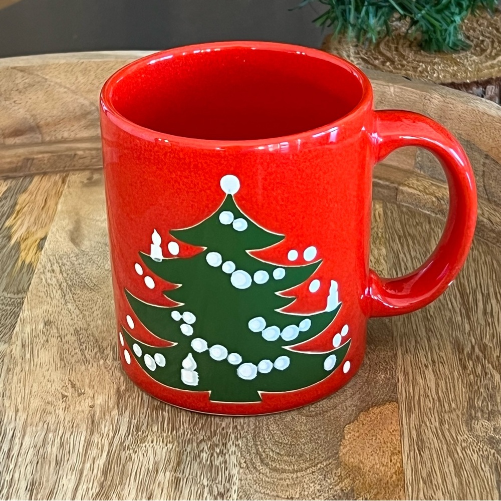 Vintage Waechtersbach Christmas Tree Mug Red Green White W Germany 70s 80s